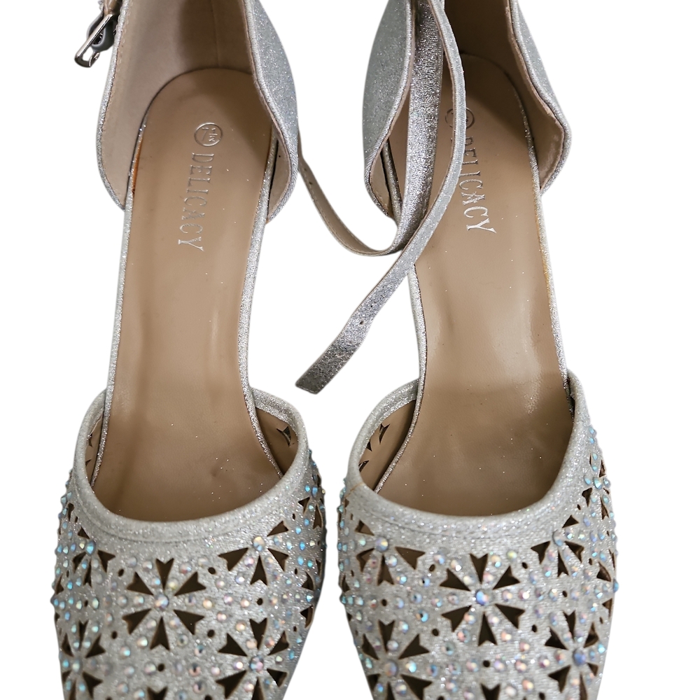 Delicacy Silver Glitter Heels